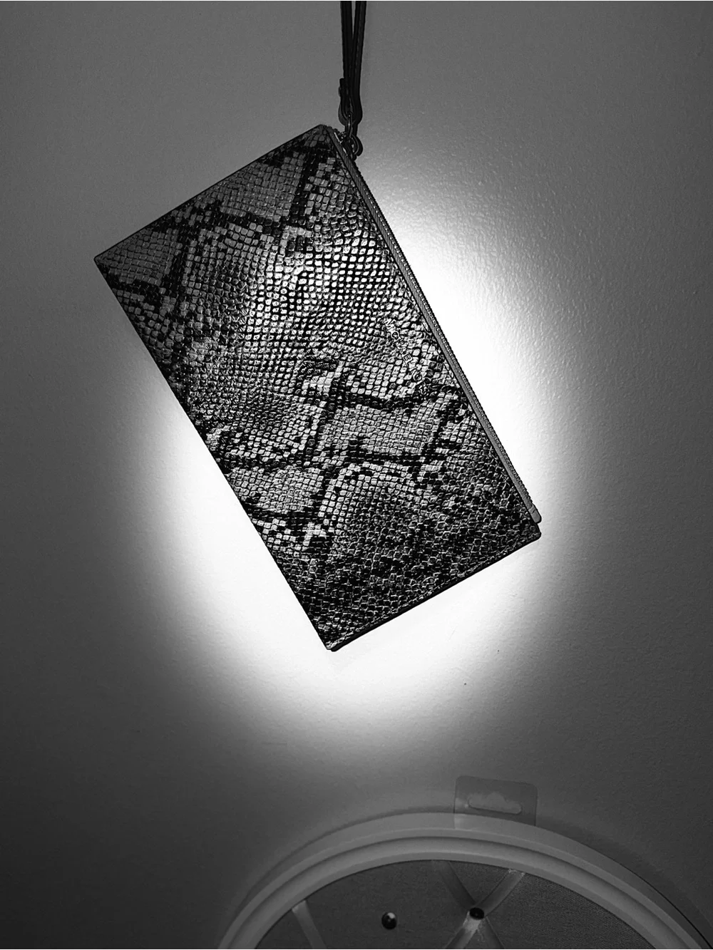 Michael Kors Black and Gray Snake-Print Wristlet Clutch